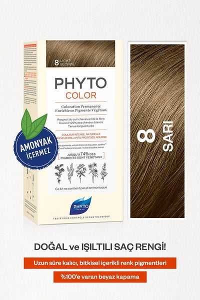 Phyto Phytocolor 8 Sarı Amonyaksız Kalıcı Bitkisel Saç Boyası