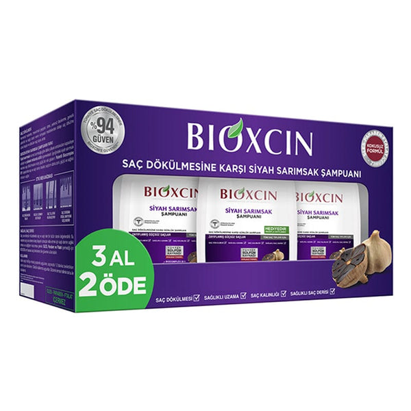 Bioxcin Saç Dökülmesine Karşı Siyah Sarımsak Şampuanı 300 ml 3 al 2 öde