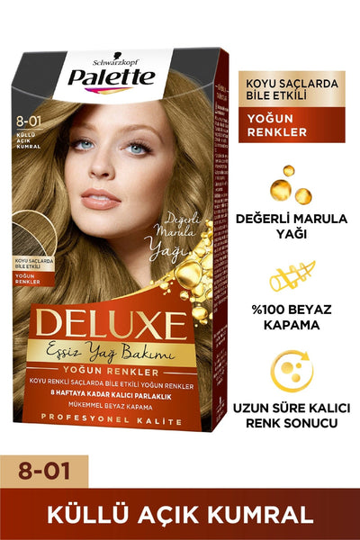 Palette Deluxe Yoğun Renkler 8-01 Küllü Açık Kumral